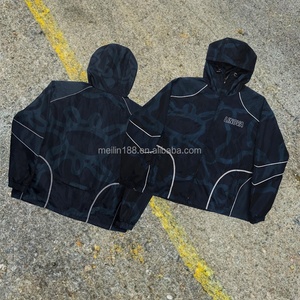 Fabricante de Ropa, Chaqueta Cortavientos Reflectante de 3m Personalizada y Conjunto de Pantalones de Nailon con Diseño de Impresión Digital, Traje Deportivo Cortavientos para Hombre - Product Image 2