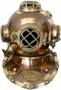 Casco DE BUCEO hecho a mano US Navy Mark V Gold, casco de buceo de aluminio/hierro, casco de buceo Vintage hecho a mano para buzos marinos para adultos - Product Image 3