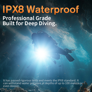 مصباح غوص DL01 أسود من سبائك الألومنيوم الصناعية مقاوم للماء بمعيار IP68 لعمق 100 متر، بقوة 1400 لومن مع مصباح <span class=keywords><strong>LED</strong></span> P50 وبطارية 18650 - Product Image 3