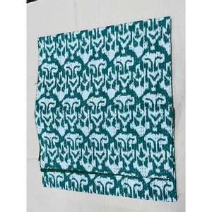 Cubrecama de algodón Kantha enfocado en la comodidad, con estampado de bloques tradicionales y tela natural suave para un sueño tranquilo y decorativo - Product Image 5