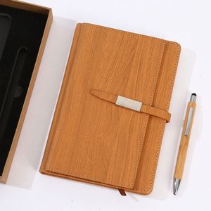 Ensemble de carnets en bois pour cadeaux d'entreprise - Journal personnalisé avec logo pour réunions d'affaires et reconnaissance des employés - Product Image 2