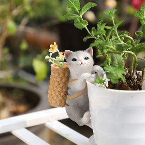 New Hot Selling Creative Cat Pendant Flower <strong>Pot</strong> Climbing <strong>Fish</strong> Tank Decoration Gardening Potted Garden Outdoor Fence Decoration - Product Image 4