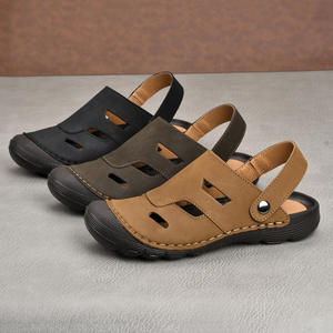 Sandales d'été 2026 en cuir véritable cousues à la main pour hommes, à bout fermé, fraîches, souples et durables, vente en gros d'usine - Product Image 1