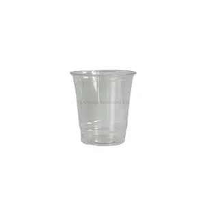 Custom Recyclable 8oz Crack-resistance PET Plastic Clear Cup with Lid Ideal for Cold Brew Coffee Ice Tea Smoothie Milkshake