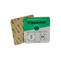 Autocollant de bureau étanche RFID NFC 213 personnalisé 100*100mm en PVC+Époxy avec adhésif arrière pour Restaurants, Hôtels et Cartes de Visite