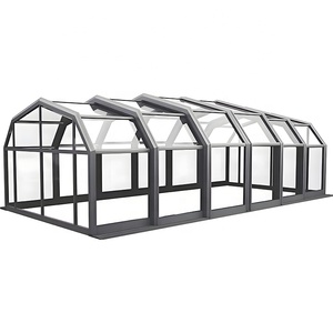 Recinto <span class=keywords><strong>de</strong></span> piscina retráctil automático con techo <span class=keywords><strong>de</strong></span> vidrio templado para villas Hoteles y apartamentos Sunrooms y casas <span class=keywords><strong>de</strong></span> vidrio - Product Image 1