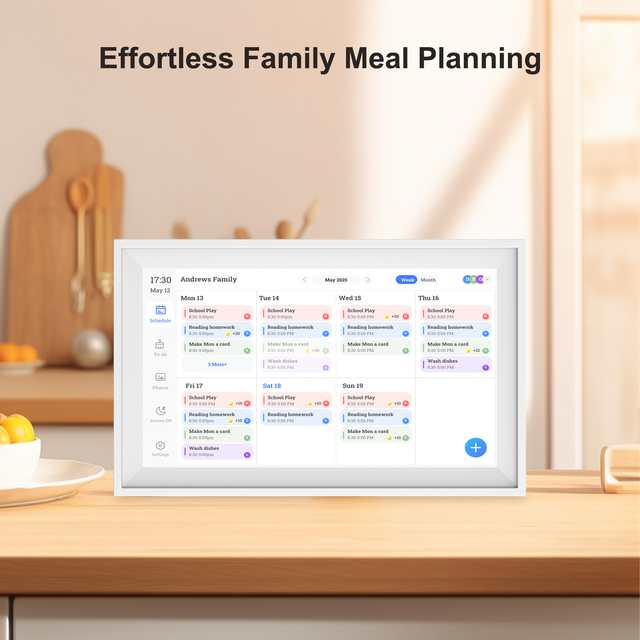 10.1'' 15.6'' 21.5'' Smart Family Digital Calendar with Task Scheduling & Cloud Sync