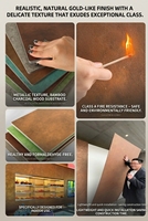 Vente flash : Panneau en cristal de carbone ignifuge, imperméable et écologique, placage de bois doré pour la décoration murale des hôtels modernes