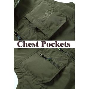 Chaleco ligero para hombre FOXA, con múltiples bolsillos y cierre de cremallera, para senderismo, pesca, viajes y fotografía. - Product Image 4