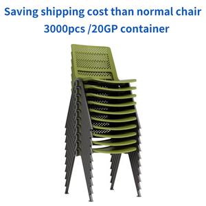 Haute qualité empilable PP plastique étudiant pas de roues formation école chaise accoudoirs amovibles bureau salle de conférence chaise d'invité - Product Image 5