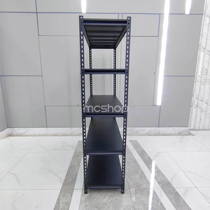 Z Beam 5-Boltless Boltless Black Slotted-رفوف تخزين فولاذية بزاوية محمية من التآكل مع رف معدني - Product Image 3