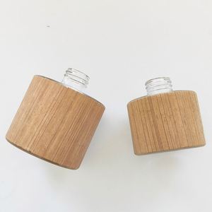 Botella cilíndrica de bambú y vidrio para difusor de varillas, contenedor vacío para ambientador aromático - Product Image 2