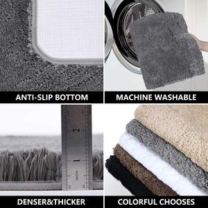 Tapis de bain de luxe en microfibre et mousse à mémoire de forme CF BM110-2GR – Vente en gros, prix abordable, style tapis de sol de salle de bain, tapis de bain très demandés - Product Image 5