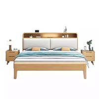 Meubles de chambre à coucher multifonctionnels, cadre de lit de rangement en bois massif, lit en bois de chêne avec rangement