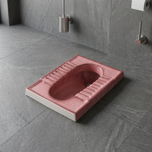 Cuvette de toilette à la turque en céramique de grande taille, noir magenta, de l'usine Orissa Pan China, avec chasse d'eau, cuvette de toilette à la turque de luxe de style arabe - Product Image 2