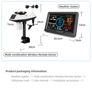 Digitale Waterdichte Thermometer Hygrometer Temperatuur Vochtigheid Windsnelheid Richting Draadloos Weerstation Met Regenmeter