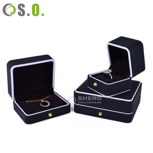 Wholesale PU <b>Leather</b> Jewelry Boxes Custom Logo Accepted Ring Necklace <b>Bracelet</b> Gift Packaging Logo Customized - Product Image 6