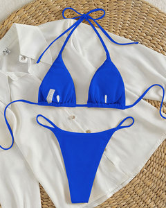 Set <span class=keywords><strong>Bikini</strong></span> Wanita Model Ribbed Custom, Baju Renang 2 Potong Solid, <span class=keywords><strong>Bikini</strong></span> Mini Seksi untuk Wanita Dewasa, Mikro <span class=keywords><strong>Bikini</strong></span> - Product Image 6