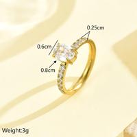 Nouvelle Bague de Fiançailles et de Mariage en Acier Inoxydable Luxueuse et Élégante, Ornée de Zircons Cubiques Taille Œuf de Pigeon, Tendance Style Français Ins