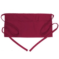 Tablier court à bretelles pour femmes et hommes Sac rembourré avec 3 poches en tissu tissé pour serveur serveur