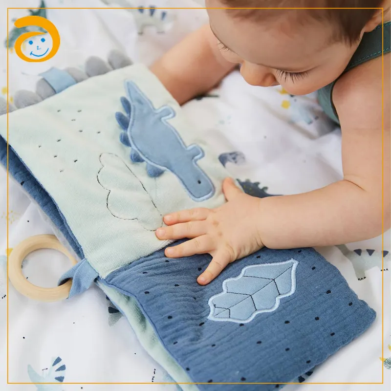 Neues Design Benutzer definierte sensorische berührbare Stoff Buch Neugeborene Baby Übung Erkenntnis Fähigkeit Lernspiel zeug Säugling Soft Fabric Book