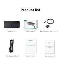 Conmutador KVM CM664 USB 3.0 HDMI 2.0, 2 Entradas 1 Salida, Compatible con 4K60Hz para 2 Computadoras que Comparten 1 Monitor, Teclado y Ratón
