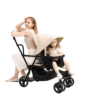 Poussette Jumelle Classique de Luxe T12 Pliable et Ajustable pour Bébé, avec Siège pour Enfants – Vente en Gros