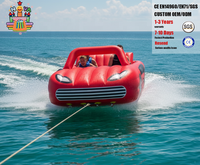 Jeu de sports nautiques gonflable personnalisé en PVC : Voiture flottante tractable pour sports lacustres