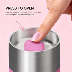 중국 도매 홍 링 하이 퀄리티 12/16 OZ 이중 벽 스테인레스 스틸 커피 텀블러 사용자 정의 텀블러 개인 텀블러 - Product Image 4