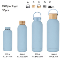 En stock, bouteille de voyage à double paroi de 500 ml, couleurs personnalisées, thermos en acier inoxydable, bouteille d'eau isolée avec peinture en caoutchouc