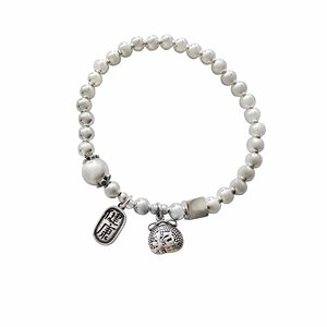 S925 Sterling <b>Silver</b> <b>Bead</b> Bracelet With Chinese Charm For Women Everyday Wear - Product Image 5