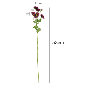 Bouquet de fleurs artificielles en soie, marguerite camomille à 5 têtes sur tige unique, décoration de bureau, haute simulation, style minimaliste - Product Image 5