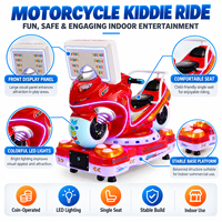 Moto à bascule pour enfants à monnayeur, machine de jeu d'arcade musicale, construction en métal et plastique, version anglaise, garantie 1 an