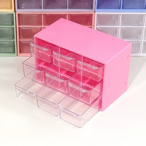 Desktop Nine Grid <b>Drawer</b> Organizer 50x40x30cm Stackable <b>Plastic</b> <b>Storage</b> Box For Desk Neatening Office Supplies Jewelry Hair - Product Image 3