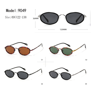 Gafas de sol ovaladas con montura completa, montura multicolor, lentes verdes, protección UV400, protección solar unisex para adultos - Product Image 3