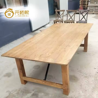 Tables à Manger Pliantes en Bois Massif de Style Rustique pour 8/10 Personnes – Table de Ferme Idéale pour Mariages, Fêtes, Banquets, Hôtels et Appartements – Style Européen