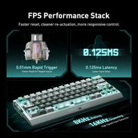 Clavier de jeu OEM ODM EV63 Ghost in the Shell, clavier filaire à effet Hall 60%, boîtier en aluminium CNC 0,001 mm RT, contrôle FPS, Cyberpunk K