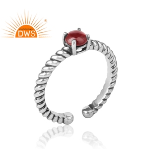 แหวน925เงินสเตอร์ลิงสไตล์วินเทจแหวนพลอยโกเมนอันรุ่งโรจน์แหวนออกซิไดซ์เครื่องประดับคอลเลกชันวินเทจ - Product Image 2