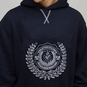 <b>Black</b> Crest Logo <b>Hoodie</b> Sweatpants Varsity Custom <b>Men</b> Two Piece Tracksuit - Product Image 3