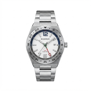 Relojes BESSERON Voyager GMT de Doble Hora, Reloj de Acero Inoxidable con Brazalete Integrado, 5ATM, Reloj Deportivo de Lujo para Hombre - Product Image 4