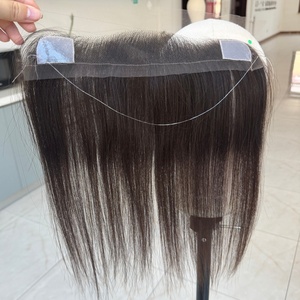 Prêt à expédier : Topper capillaire HD en dentelle suisse pour ligne de <span class=keywords><strong>cheveux</strong></span> reculée, 1,5x11 pouces, couverture d'oreille à oreille, 14 pouces, <span class=keywords><strong>cheveux</strong></span> humains, Halo Wire - Product Image 3