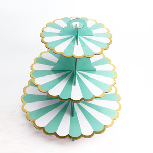 Ychon sıcak satış üç katmanlar cupcake tatlı kağıt standı yüksek kaliteli kek ekran çiçek rafı parti kek tabakları süslemeleri - Product Image 2