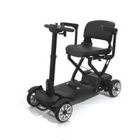 Trottinette électrique à 4 roues pliable automatique à haute capacité (120 kg), largeur de siège 400 mm pour plus de confort