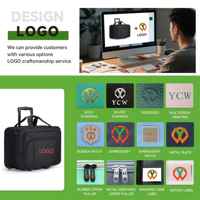 Sac de voyage à roulettes de grande taille imperméable avec logo personnalisé, sac de voyage de nuit, valise, sacoche à roulettes pour homme, sacoche pour ordinateur portable