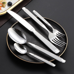 Thép không gỉ gương đánh bóng chất lượng cao Thiết lập dao kéo <span class=keywords><strong>Flatware</strong></span> Strips máy rửa chén an toàn khách sạn sang trọng sử dụng - Product Image 3