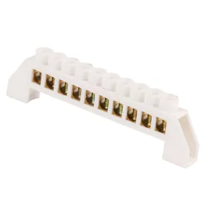 10 holes Terminal Connector Bus Bar Neutral Earth Bar for Distribution Box Horizontal Bridge Type 10P Copper Bar6*10