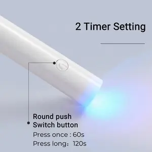Pengering kuku Mini portabel, lampu pengering kuku Gel USB cepat kering 3W Led UV pengering cat kuku untuk manikur