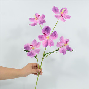 Orquídea Vanda Artificial de Dongchen Crafts, Flor de Seda con 5 Cabezas, Tallo Único de 30cm-100cm, Decoración para Bodas y Hogar - Product Image 1