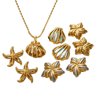 Ensemble de bijoux pour femmes de style bohème, collier et boucles d'oreilles pendantes en coquille d'ormeau en acier inoxydable imperméable à l'eau, tendance pour les vacances à l'océan