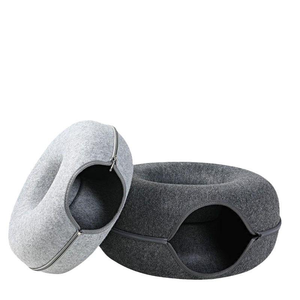 Cama para Gatos Mofeite Ecológica de Fieltro, 50/60cm, Forma de Donut, Casa Túnel con Cierre para Gatos de Interior - Product Image 6
